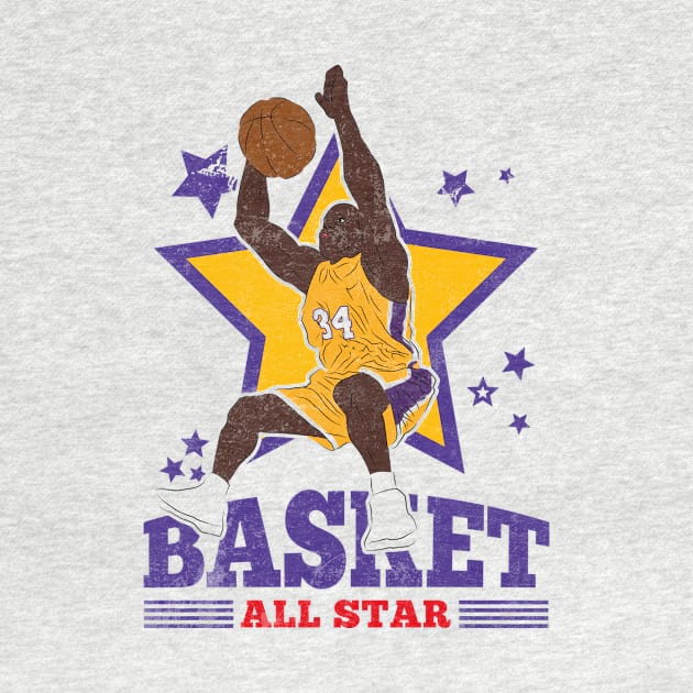 Oneal Basketball Shaq Attack Los Angeles 34 All Star by TEEWEB